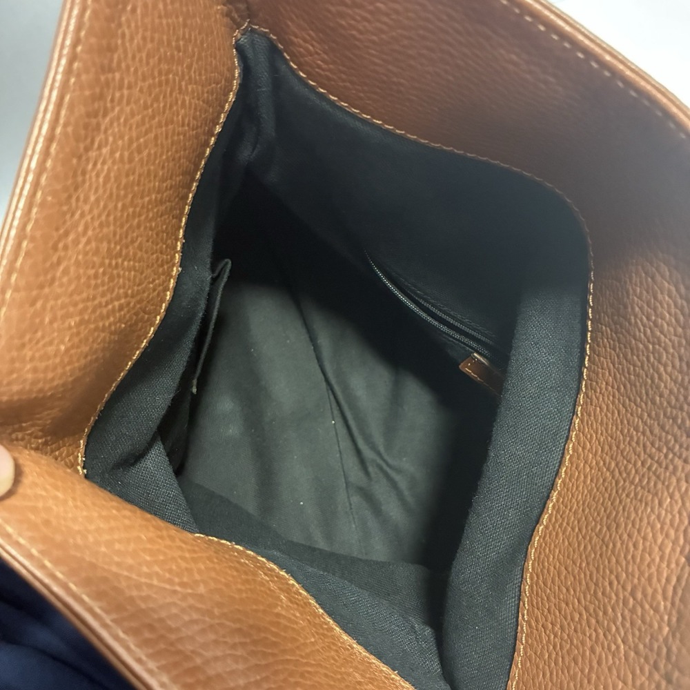 Burberry Leather Haymarket Check Horn Toggle Shoulder Bag Purse Brown Colorway - Picture 12 of 16